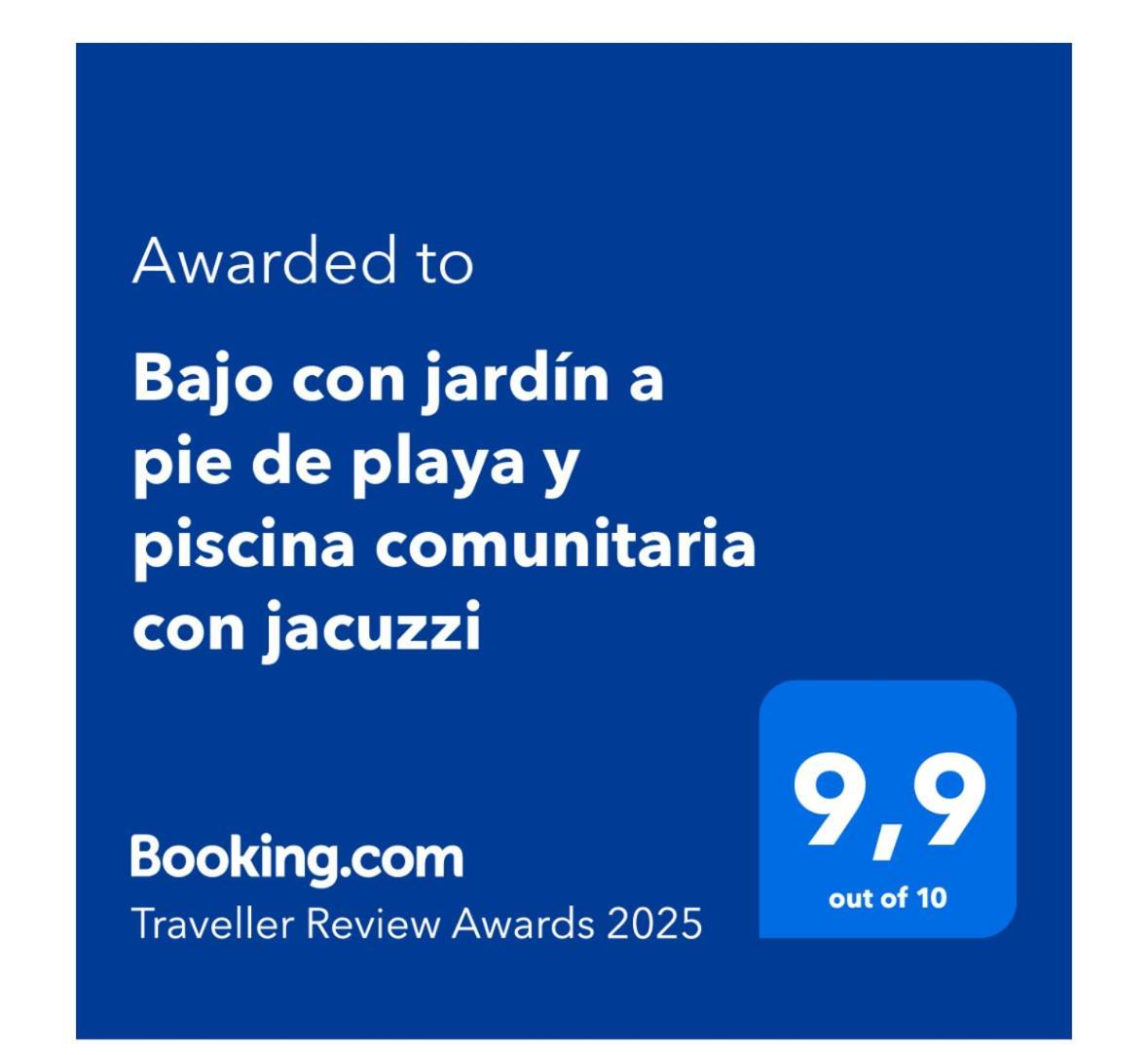 Bajo Con Jardin A Pie De Playa Y Piscina Comunitaria Con Jacuzzi Apartment Playas de Vera Exterior foto